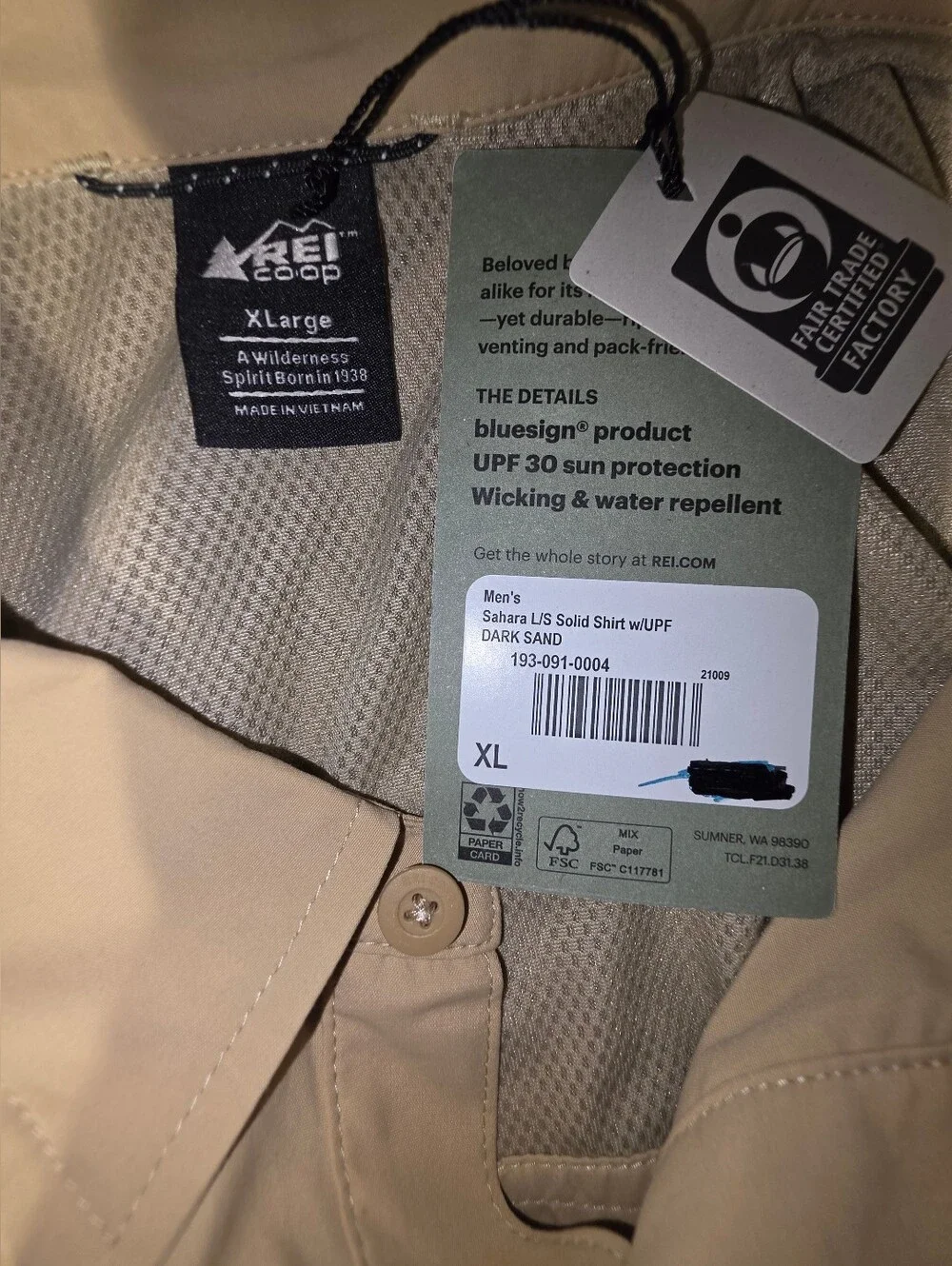 REI Men’s Lightweight Shirt Jacket — Khaki